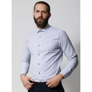 Life Style Butiken Ανδρικό Μακρυμάνικο πουκάμισο ριγέ LS133-8177 Μπλε